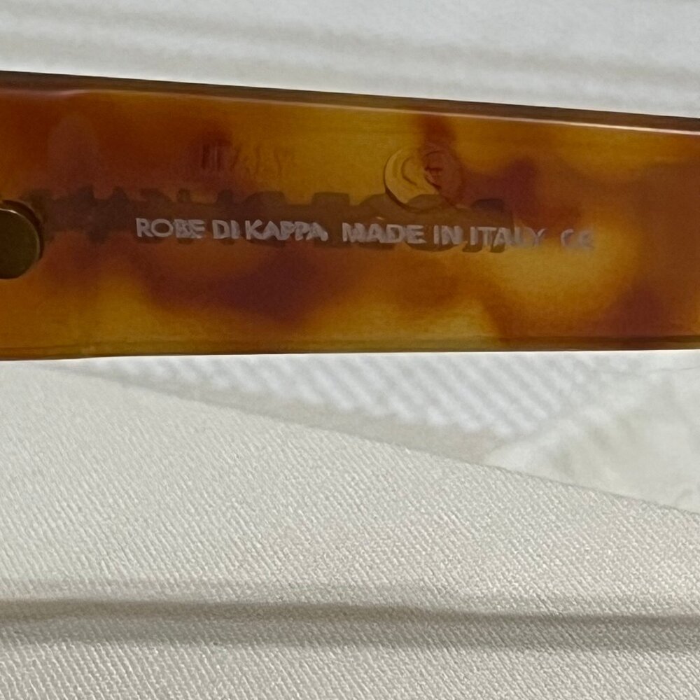 Italy Vintage ROBE DI KAPPA 90's Amber Tortoise Sunglasses Oval/Round - Picture 14 of 15